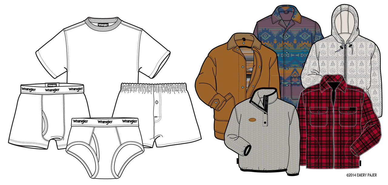 product illustration, clothing and garment