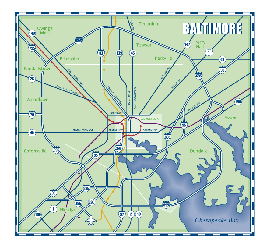 Detailed County Street Map Illustration